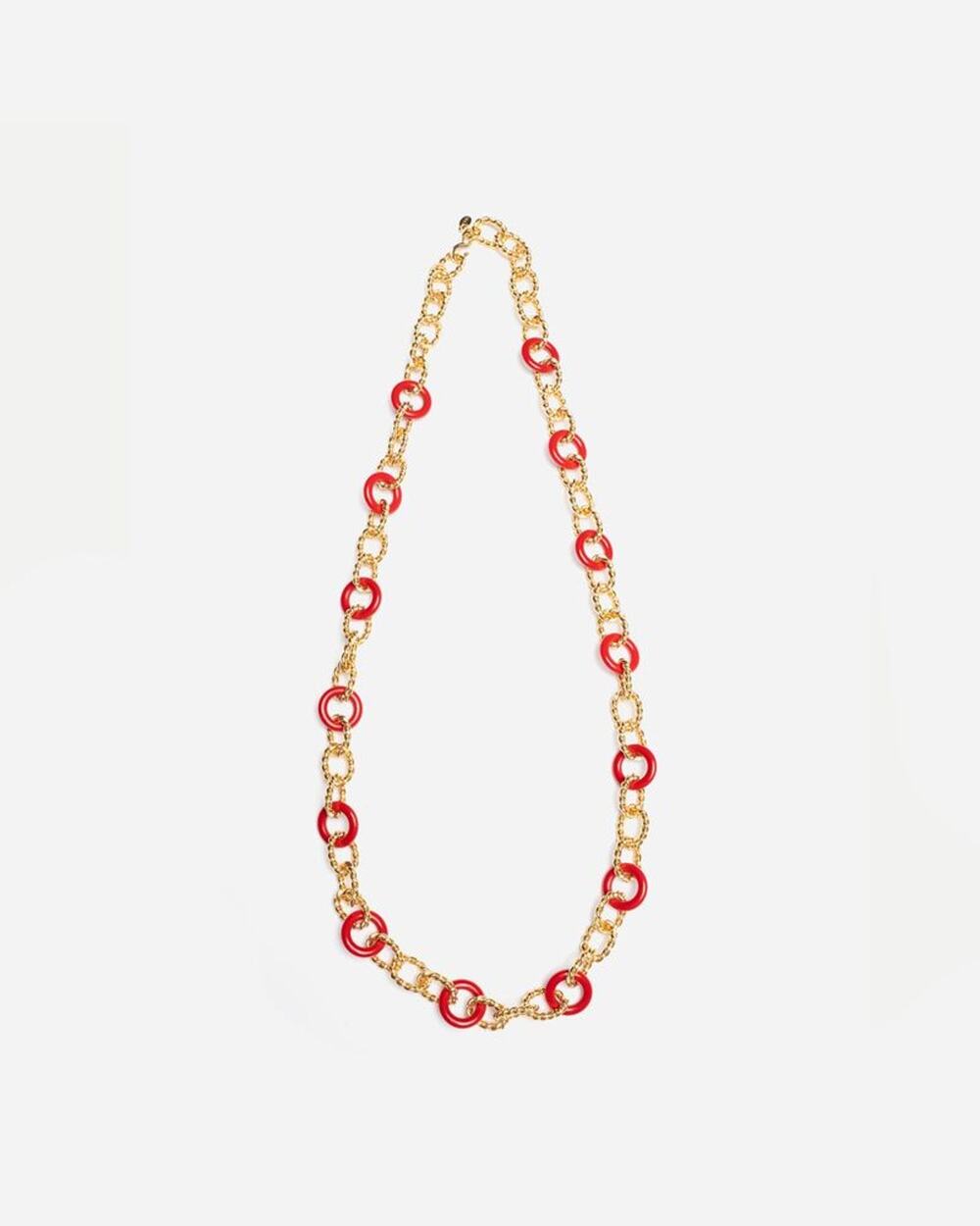 Frances Valentine Red Gold Disc Necklace